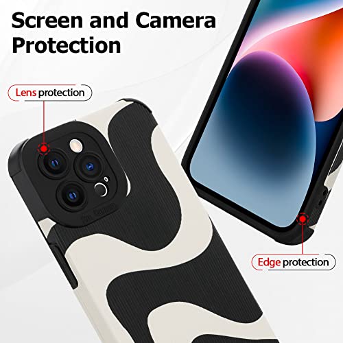 Wlxee Compatible Iphone 14 Pro Max 6.7 "2022 Wave Pattern Mobile Phone Case, Soft Tpu Bumper Silicone Glue Mobile Phone Case Cute Zebra Pattern Pattern Designed For Female Girls #TOP3