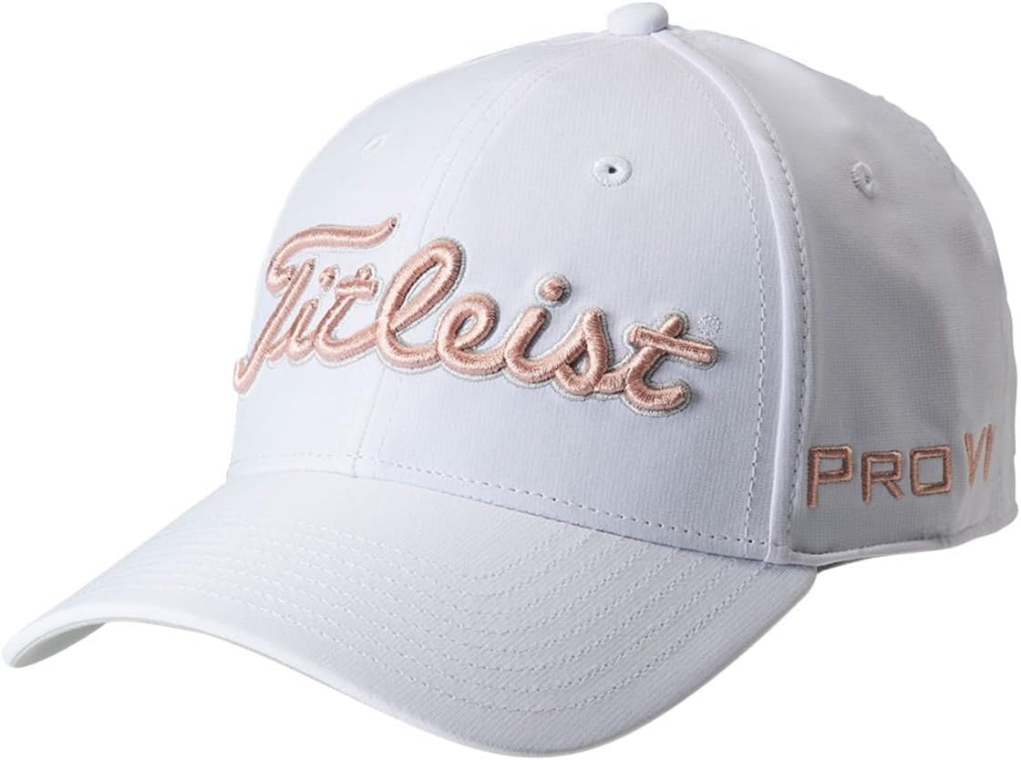 Titleist Tour Performance 2025 Hat (White/Soft Pink/Marble, Adjustable) Golf Cap