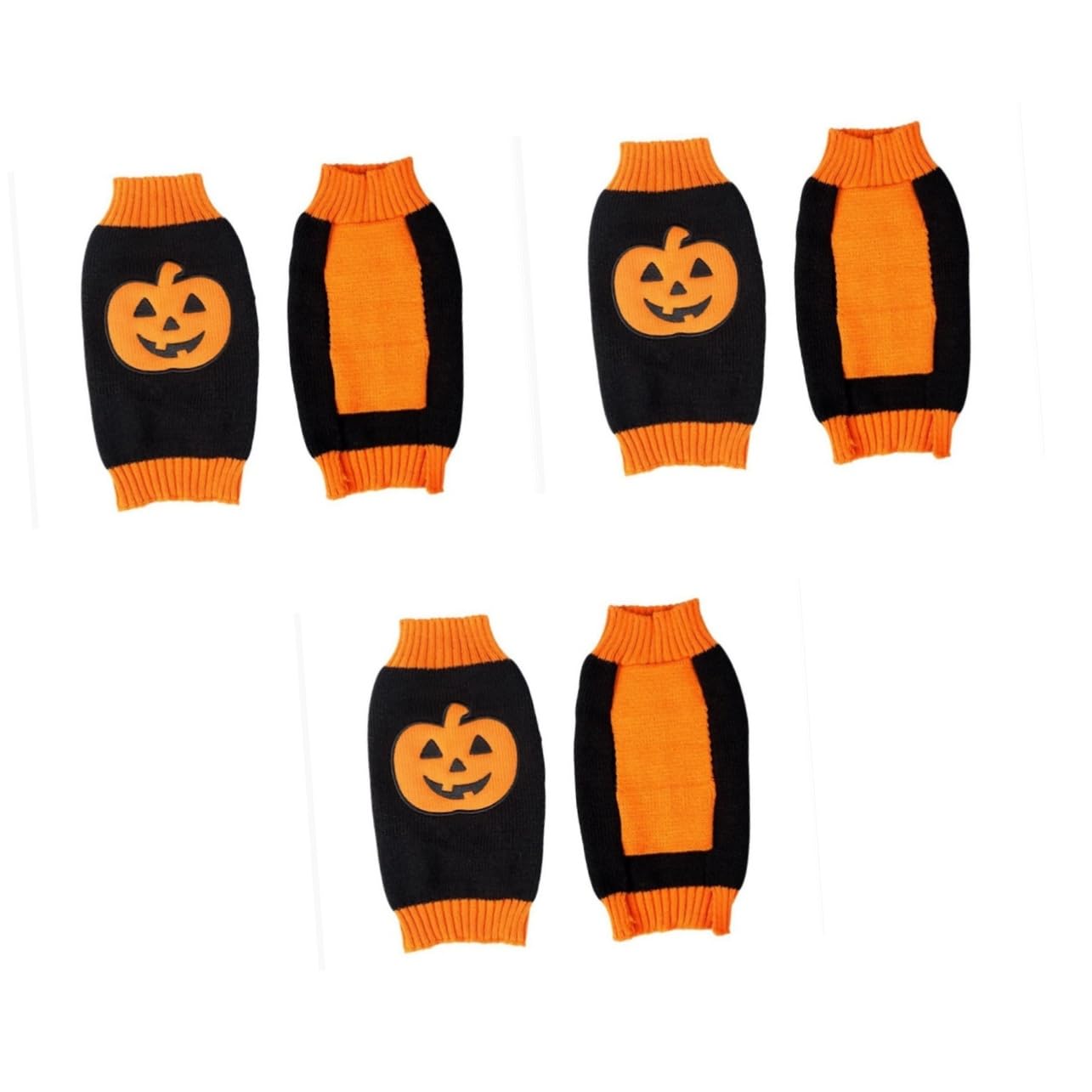 BESPORTBLE Pull pour Animal De Compagnie 3 Pièces Costume De Citrouille Dhalloween pour Petit Chien Chiot Pull Chaud Confortable Et Extensible