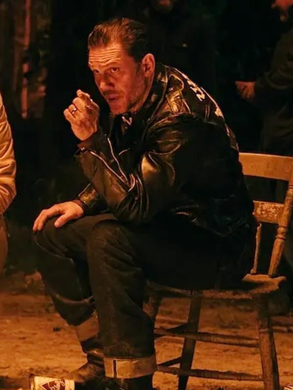 The Bikeriders Tom Hardy Vandals Chicago Black Genuine Leather Johnny Motorcycle Jacket4