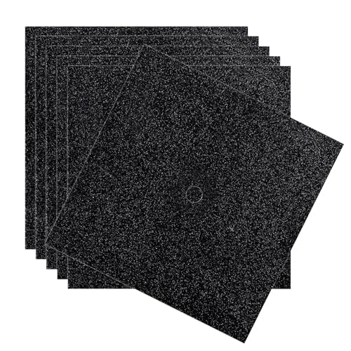 6 Sheets Graduation Cap Decoration Blank Grad Cap Topper Self-Adhesive Glitter Grad Hat Topper Cover Decor for 2026 DIY Graduation Cap Decoration Black