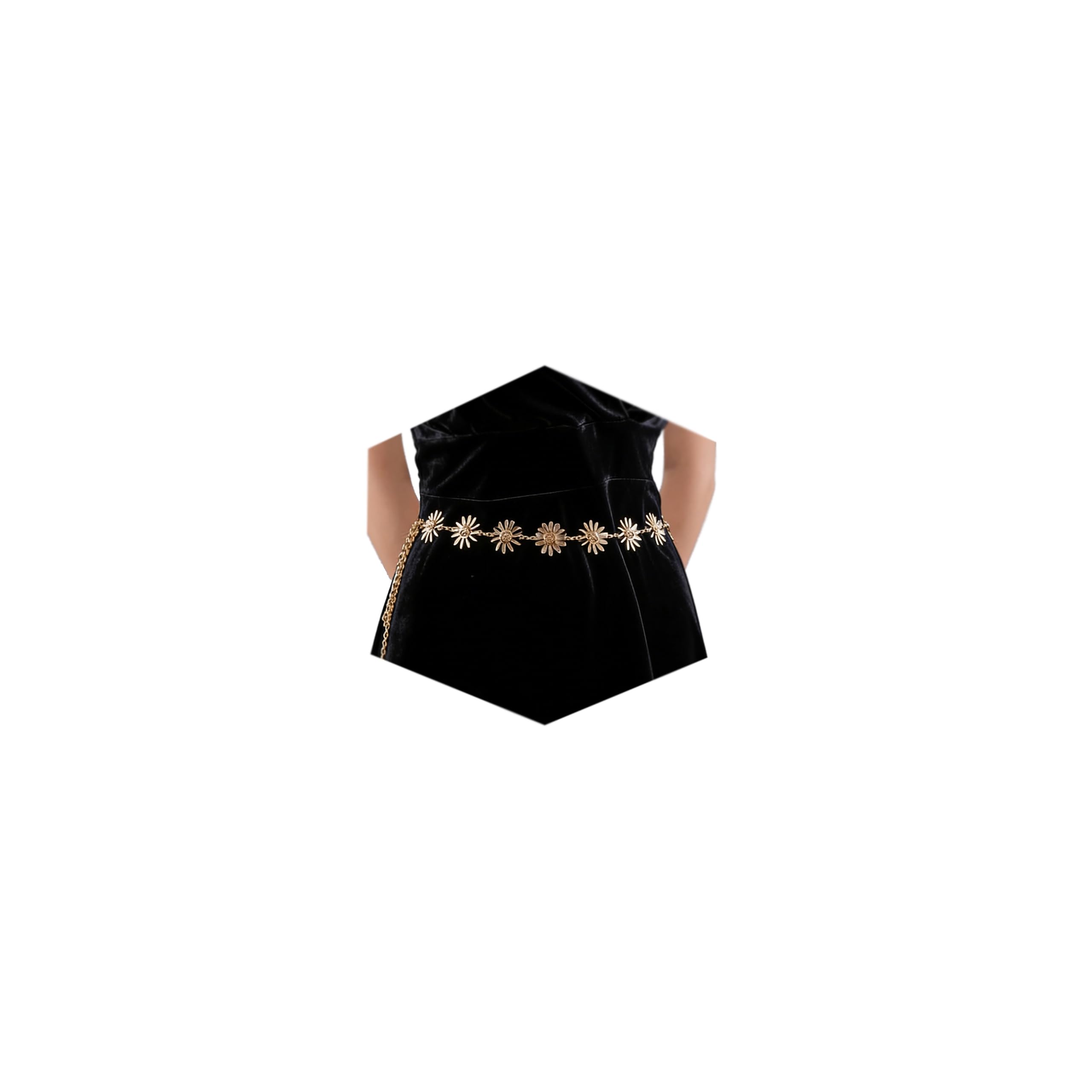 MODRSA Chain Belt Chain Silver Chain Belt Gold Chain Belt with Chain Sunflower Butterfly Waist Chain Belt Plus Size Long