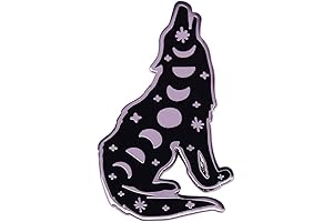 Howling Wolf Lunar Moon Phase Enamel Pin