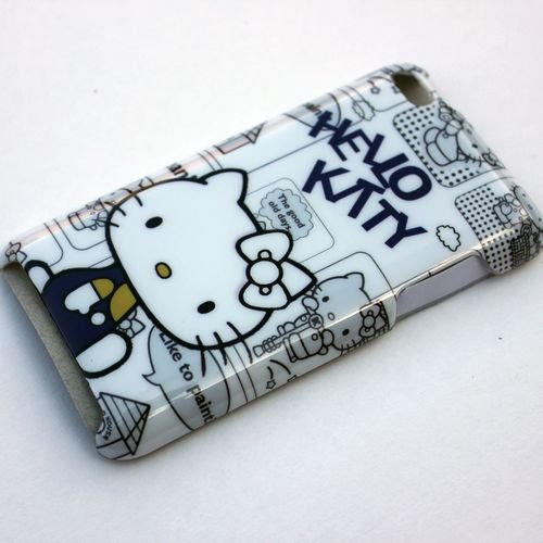 hello kitty cute blue sit down Case Cover For apple ipod touch itouch 4 4G