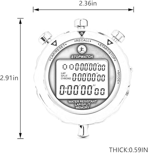 image for Stopwatch Timer, Digital Stop Watch with 0.01second Timing, Metal 10 L