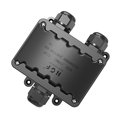 Boîte de dérivation connecteur de câble, doux 3 voies Boîte de jonction connecteur d'éclairage IP66 étanche - Noir électrique externe Coupler, M20 presse-étoupe 9 mm-14 mm (ABS + PVC) Cover