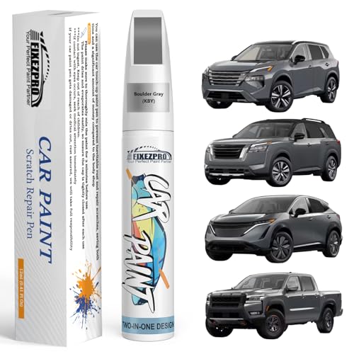 Image of KBY Boulder Gray Touch Up Paint for Nissan, Exact Color Match Car Paint Scratch Repair Remover Pen Kit Quick & Easy Fix Vehicle Chips and Automotive Nicks Scuff