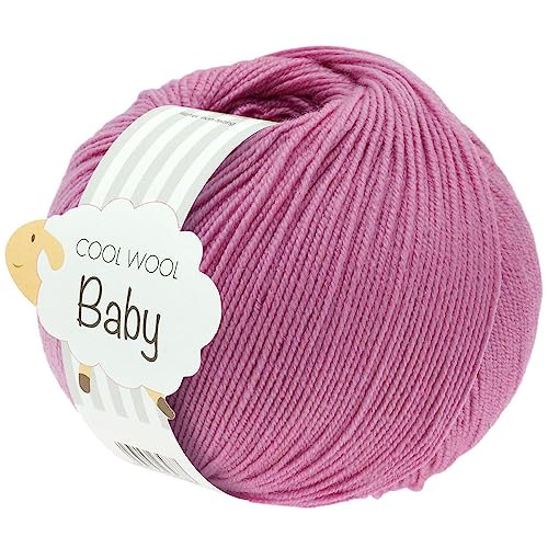 LANA GROSSA Cool Wool Baby | 100% Schurwolle Merino, filzfrei | Handstrickgarn aus 100% Schurwolle (Merino) | 50g Wolle zum Stricken & Häkeln | 220m Garn FB 242