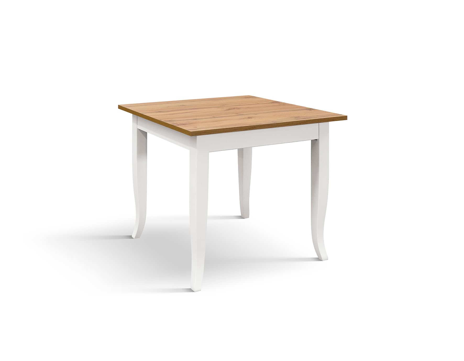 PAZZO DESIGN Tavolo Fisso Margherita, Rovere Rustico, Gamba Bianca, Tavolino Da Bar, Tavolo Da Ristorante, 80 x 80 x 74 cm, Rovere Rustico - id_2096