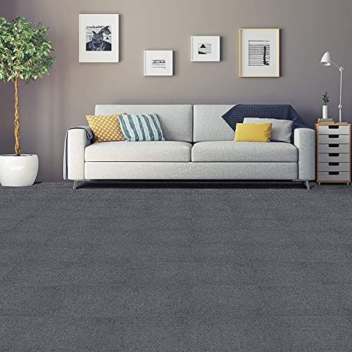 Nisorpa Heavy Duty Carpet Squares With Tapes 20X20 Inch Dark Grey 20 Pack Commercial Carpet Repeated Use Floor Tile Washable Mat Bitumen Backed For Indoor Home Office Apply #TOP5