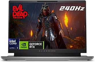 NewDell_Alien.Ware X16 R2 2024 Gaming Laptop 16 inch QHD+ 240Hz 3ms Screen Intel_Core Ultra 9 185H 32GB RAM 1TB SSD AI PC Geforce RTX 4070 Webcam Backlit Thunderbolt Wifi 7 Windows 11Home Lunar Silver
