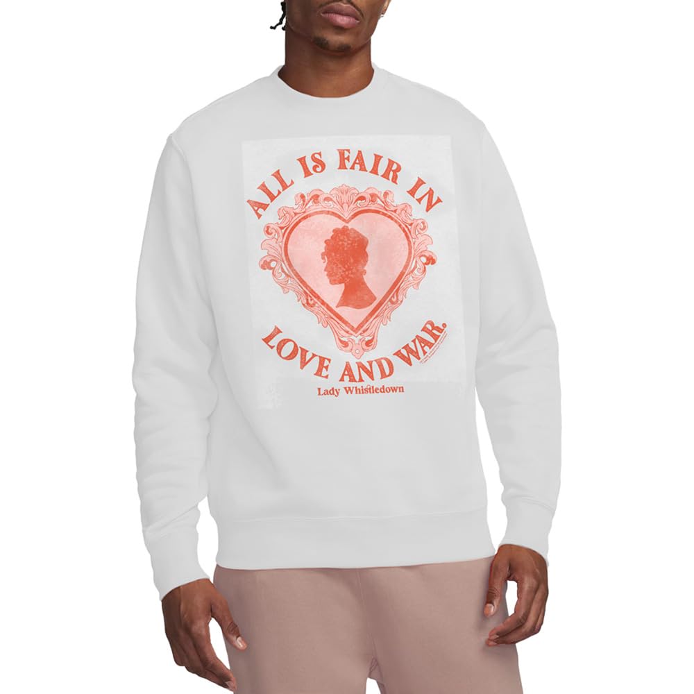 Bridgerton Men's Love And War Lady Whistledown Sweatshir - White - XL