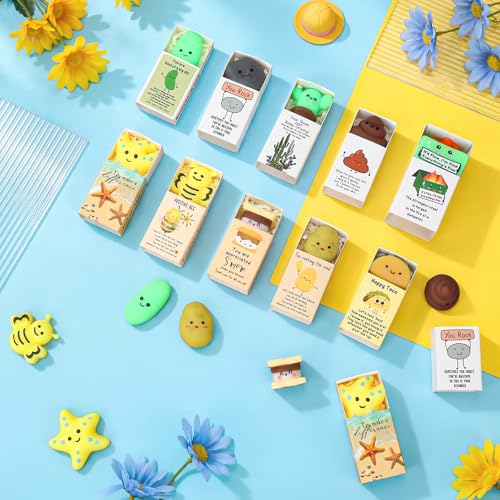 Wettarn 30 Sets Appreciation Gifts Cute Stress Balls with Support Boxes Bulk Party Favors for Employee Coworker Team Group Stuffers Office Prizes Positive Desk Decor by Wettarn - Image 5