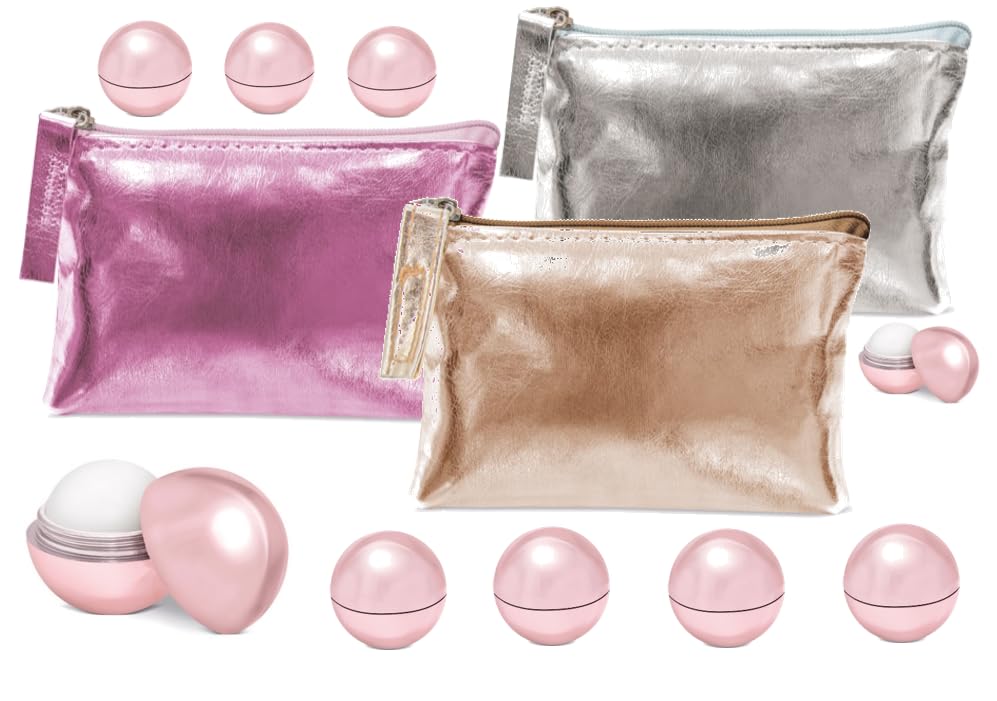 ESKIROLES Monederos y Bálsamos Esfera (Pack 30 + 30 Unidades) Detalle Boda Detalle Invitados Comunión Bautizo Aniversario Efecto Metalizado Detalle Invitados Bodas