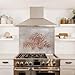 Kitchen Backsplash, Oak Tree Branches Copper Backsplash Tile, Customizable Copper Backsplash Panel, Handmade Copper Backsplash Tile, Indoor Outdoor Wall Decor (Gray&Copper)