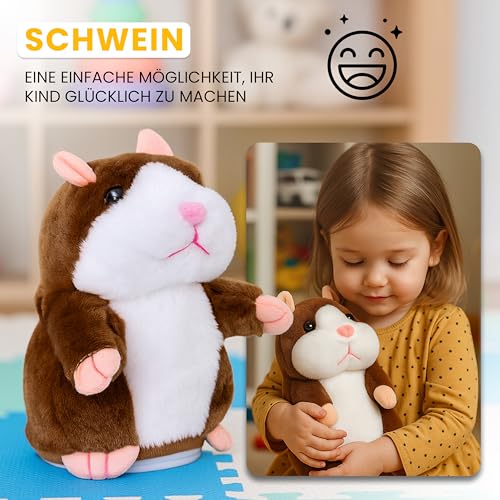 Retoo Sprechende Hamster Spielzeug Wiederholt Talking Plüschtier Elektronische, Lustige Kinder Stofftiere,Record Interaktives für Baby Kinder Kids, Early Learning, Geburtstagsgeschenk