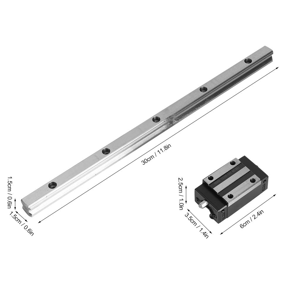 HGR15 Zestaw 2 szt. HG15-300mm Żeliwo z łożyskiem HGH15 Blok ślizgowy Czarne Routery Tokarki Młyny