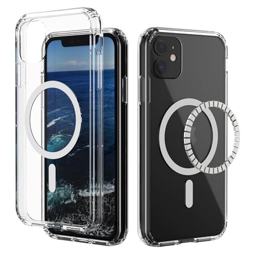 IDweel Magnetic for iPhone 11 Case, Compatible with Magsafe, Shockproof Shock Absorption, Slim Fit & Lightweight, Scratch-Resistant Protective Bumper Cover for iPhone 11 6.1",HD Clear
