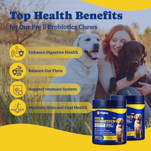 Image of Probiotics for Dogs - Dog Probiotics for Digestive Health, Yeast, Itchy Skin, Gut Health, Immune & Skin - 6 Billion CFUs, Duck & Pear Flavor - with Prebiotics & Digestive Enzymes, 2 Pack