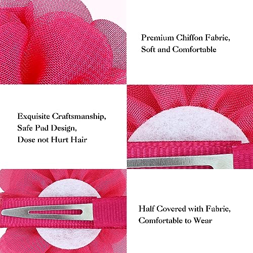 Cinaci 40 Pieces 5Cm/2 Inch Solid Chiffon Flower Hair Clips Barrettes Non Slip Floral Hair Pins Accessories For Baby Girls Toddlers Kids Teens thumb #5