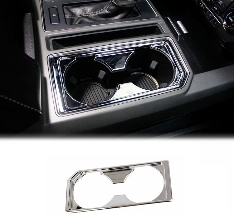 Nicebee Chrome Silver ABS Exterior/Interior Accessories Decoration Trim Cover Compatible with 2015-2020 Ford Raptor F150 LTD (Armrest Box Water Cup Frame Decoration)
