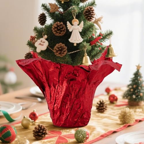 Décoration de jardinière dorée pour emballage de cadeaux de Noël - 3