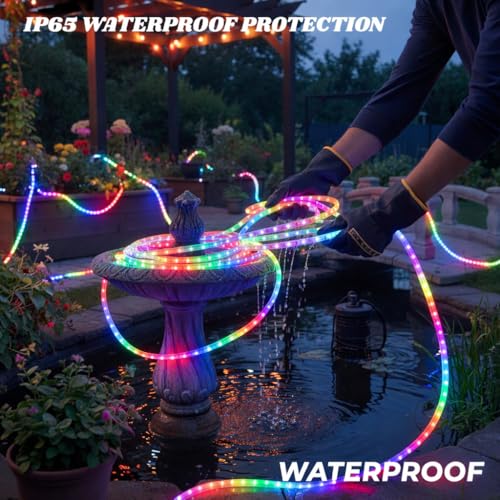 Image of 10 Meter Waterproof LED Strip Light RGB Multicolor for Indoor and Outdoor | Color Changing Rope Light for False Ceiling Lighting, Living Room Decor, Home Decoration