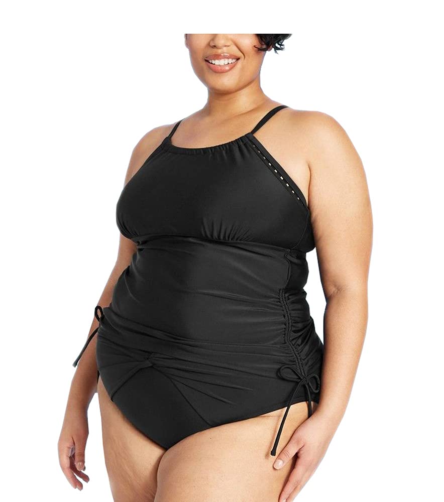 kona sol Women's Plus Size High Neck Tankini Swimsuit Top-picture-14
