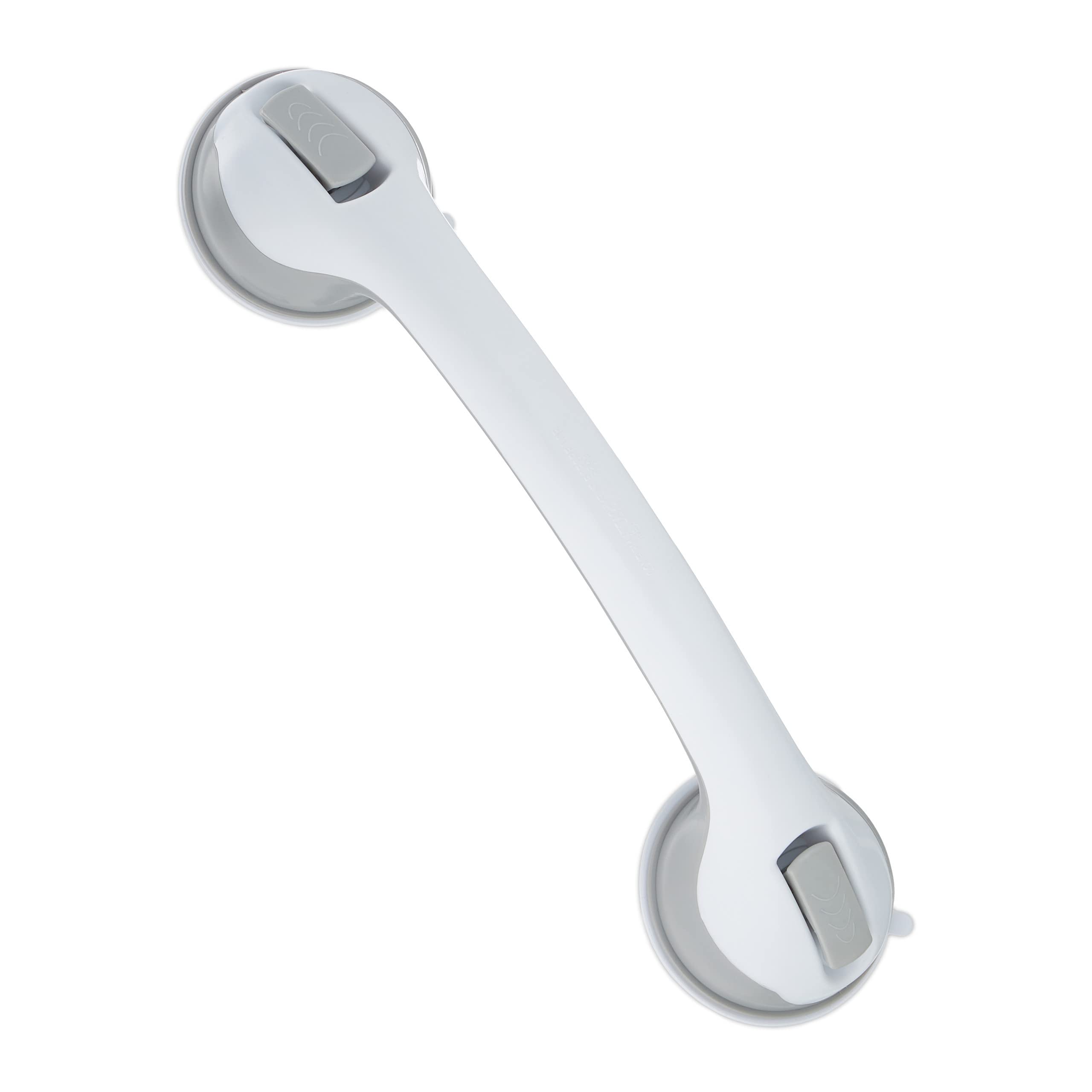 Relaxdays Suction Grab Handle, Shower & Bath, Max. Load 70 kg, for the Elderly, Disability Aid, 30x10x8.5cm, White/Grey