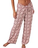 Roxy Women's Beach Pants – Elastic Drawstring Waist, Relaxed Wide-Leg Summer Pants, Port, Large