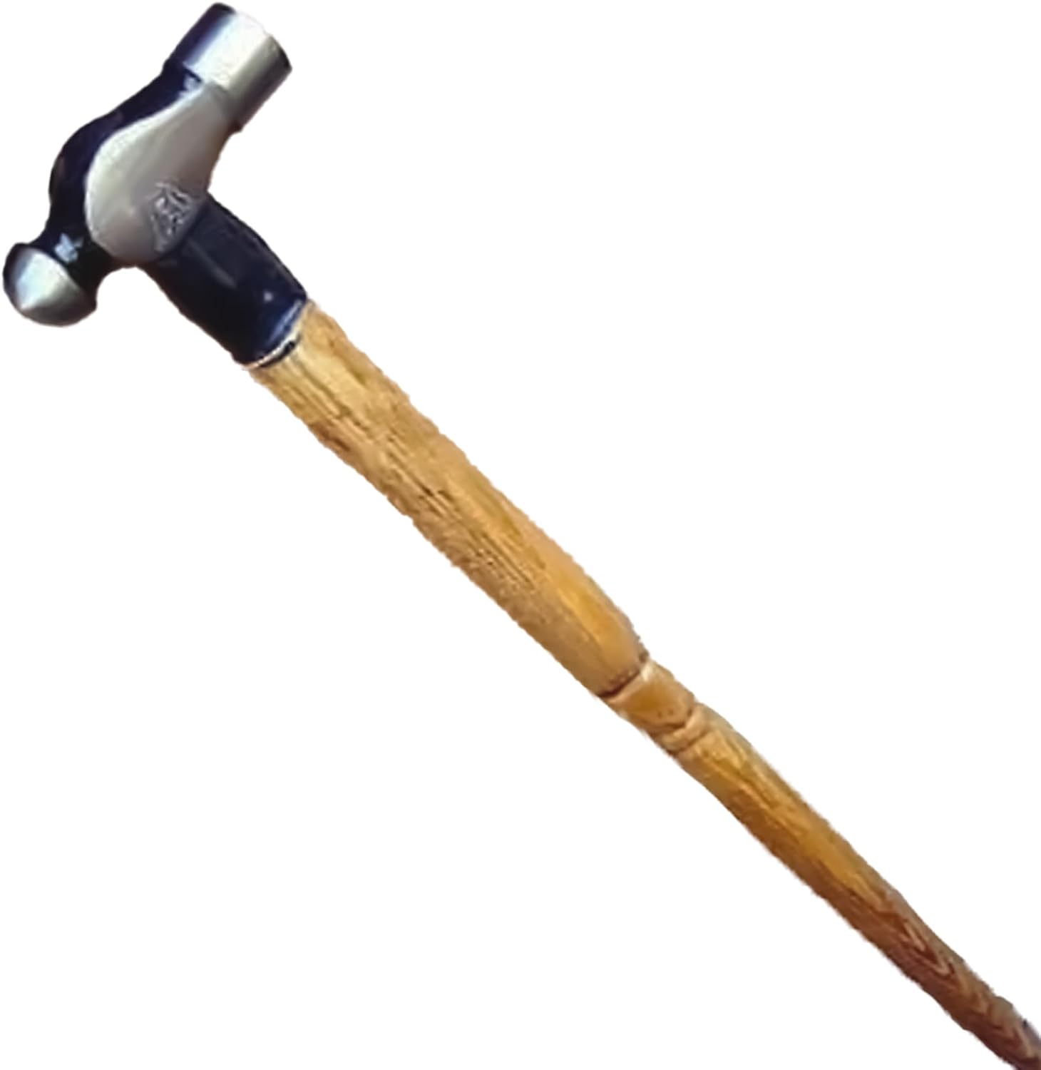 Fashionable Cool Walking Cane Hammer Head, Black Silver Fancy Wooden Walking Stick for Men & Women Seniors Adult Decorative Hnadle, Handmade Gentleman Natural Walking Stick