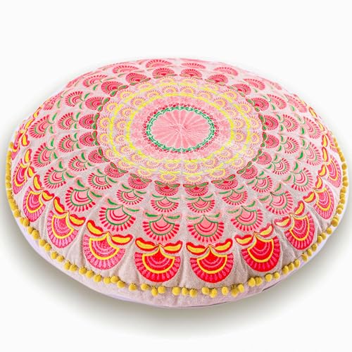 Mandala Life ART Bohemian Floor Cushion Cover –Luxury, Artisan Room