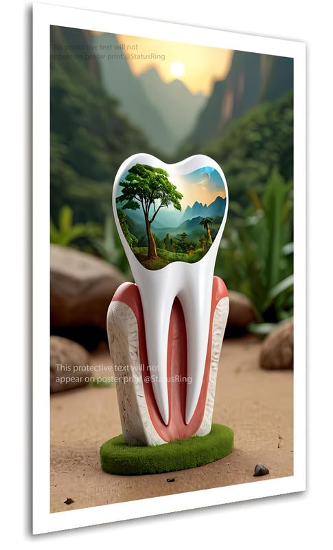 Nature Tooth Crown art Dental Clinic Poster Artwork StatusRing Dentist Poster without Frame-picture-27