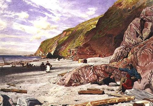 Affiche artistique Albert Goodwin Lynmouth, impression sur toile 60x90