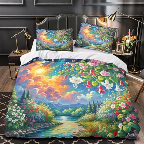 Parure de lit Fuchsie Hybrida housse de couette 220x240 cm en microfibre