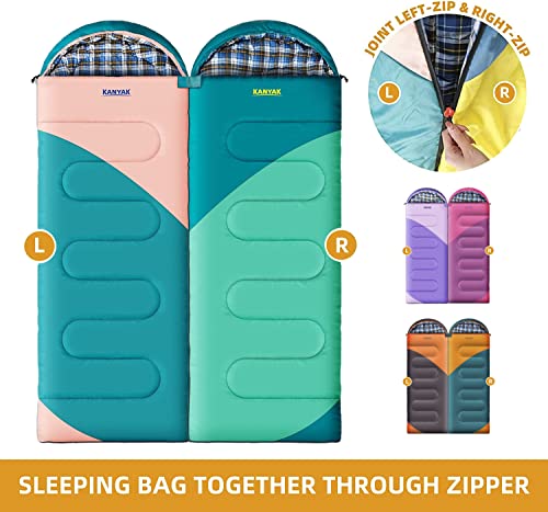 KANYAK Camping 32℉ Sleeping Bags for Adults Kids Teens Cold Weather Warm Sleeping Bag Winter for 3-4 Season Camping, Camping Gear Equipment, Traveling, and Outdoors… - Image 6
