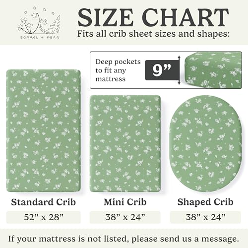 Image of Crib Sheets Neutral - Fitted Baby Crib Sheets Bed for Girl Boy - 2 Pack Standard & Toddler Mattress (Butterfly Garden) - Buttery Soft Organic Cotton Blend