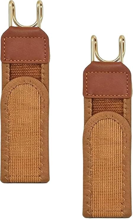 Image of 2 Pcs Buckleless Belt Hook Tactical Metal Hook Elastic Belt Unisex Buckle-Less Invisible Waist Belts for Work And Edc, Brown