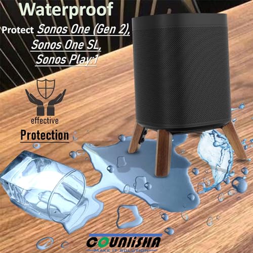 Soporte de madera auténtica compatible con Sonos One, One SL, Play:1 altavoz doméstico, accesorios de montaje de trípode que protegen Sonos para obtener un mejor sonido, soporte de madera resistente y - imagen 8