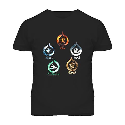 5 Elements Fire Water Earth Wind Lightning T Shirt