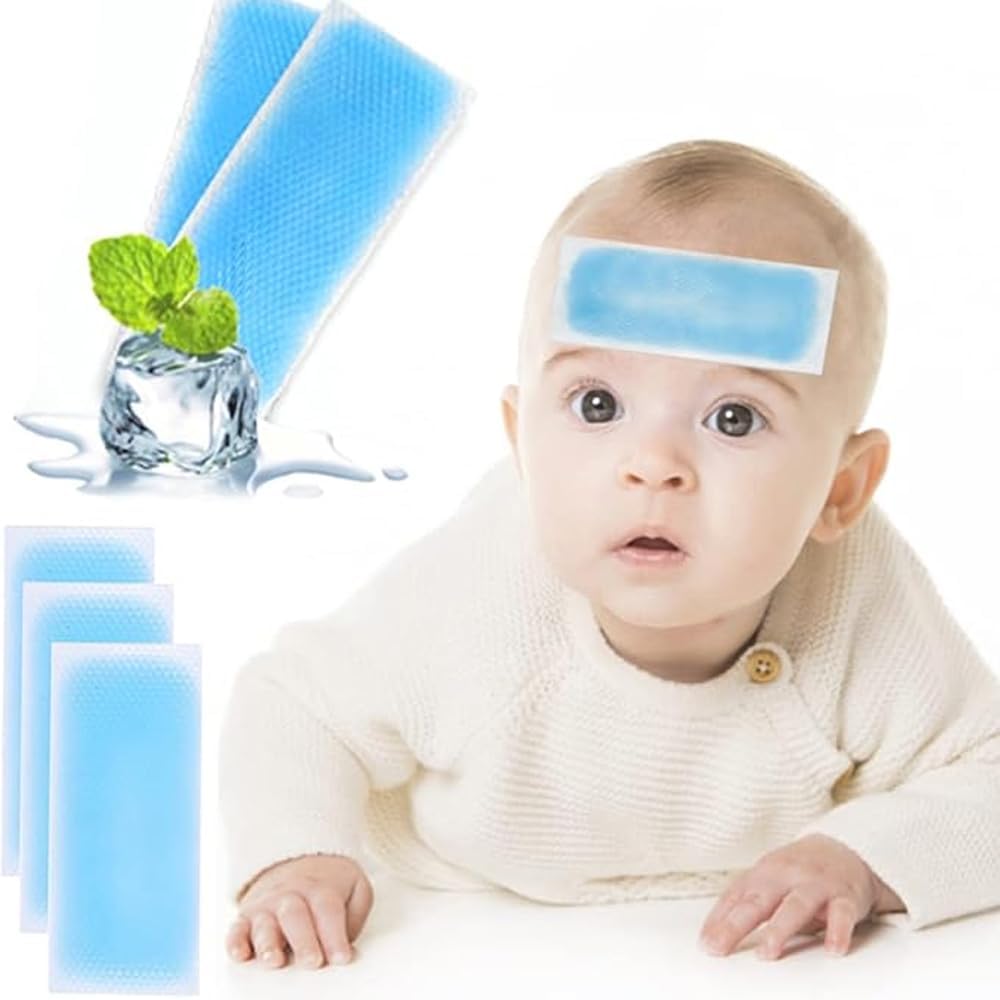 MCP Healthcare ice cooling patch 4 Sheets Cooling Patches for Fever Discomfort, Cooling Fever Reducer, Kids Cool Pads Soothe Headache Pain (4 Sheets) Blue