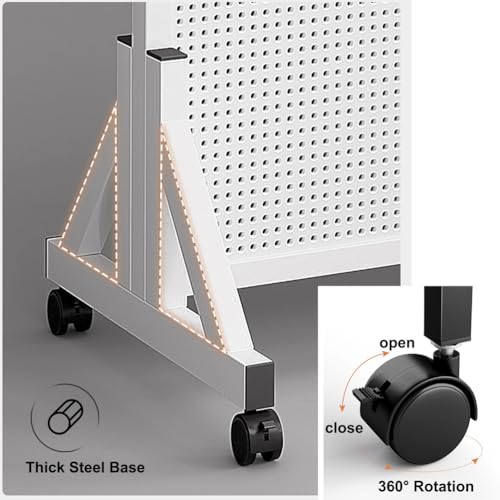 Stecktafel-Organizer mit Rollen, beweglicher Präsentationsständer für Geschäft und Küche, freistehendes Design für einfache Mobilität und Aufbewahrungslösungen