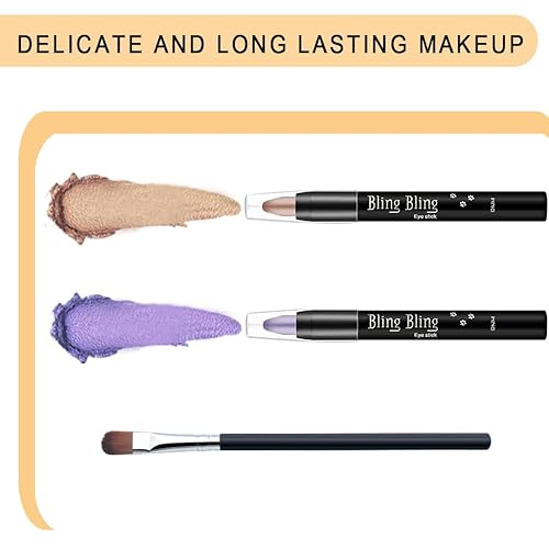 Miniatura 4 de ETEDES Barra de sombra de ojos, brillo y mate neutro, marrón, sombra de ojos, lápiz crayón, con pincel, color #5, #8