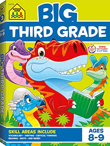 School Zone - Big Third Grade Workbook - Ages 8 to 9, 3rd Grade, Reading, Writing, Math, Science, History, Social Science, and More (School Zone Big Workbook Series)