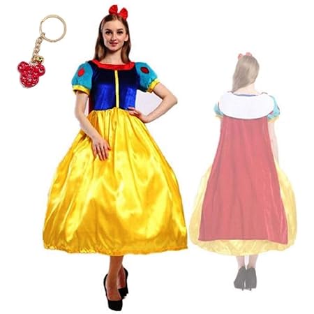 Amazon 白雪姫 ディズニー コスプレ 衣装 ドレス クリスマス ハロウィン イベント レディース 大人 L 黄色 コスプレ 仮装 通販