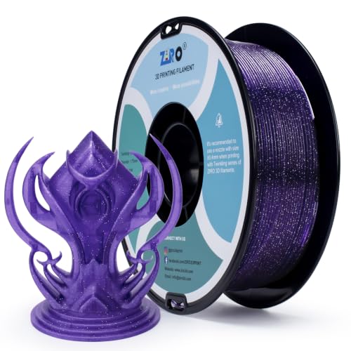 Image of ZIRO Shiny Sparkle Glitter with Transluent Base PLA,1.75MM Twinkling Purple | Fit for Most FDM 3D Printer, 1.75mm 1KG Spool, Dimensional Accuracy + /-0.03mm, Colorful PLA FilamenT
