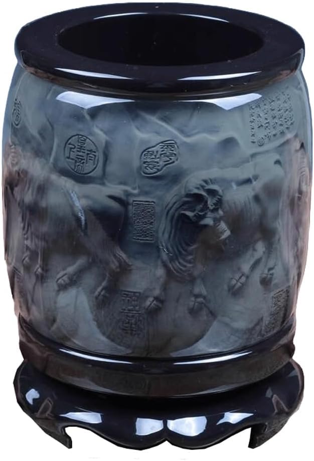 Rotary Vintage Pen Holder Office Desktop Storage Box Stationery Decoration Large Capacity Pen Bucket