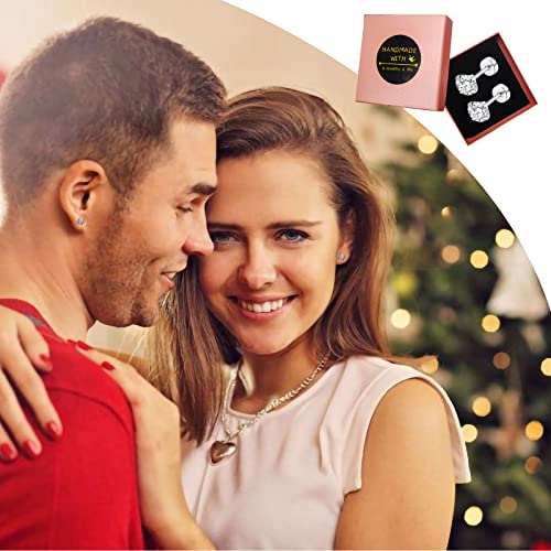 5 Pack Flat Back Earrings Round Clear Cubic Zirconia Stud Earrings For Women Stainless Steel Hypoallergenic Earrings Cubic Zirconia 316L Round Cz Studs For Women And Men(3-8Mm) (Rose Gold) #TOP4