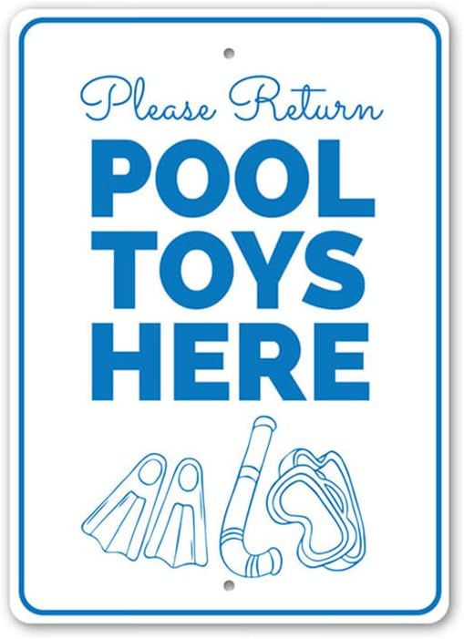 Pool Toys Return Here, Poll Rules Sign, Home Garden Sign, Backyard Sign - 12" x 18"