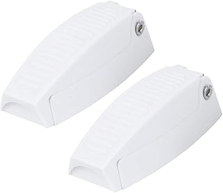 FAVOMOTO 2 Pieces Luggage Door Latch Cargo Door Clip Caravan Door Clips Rv Motorhome Door Bracket Latch Chain White RV
